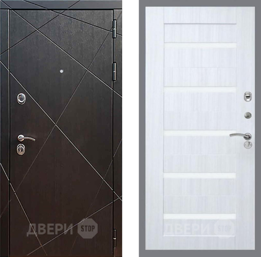Входная металлическая Дверь Рекс (REX) 13 Венге СБ-14 стекло белое Сандал белый в Жуковский