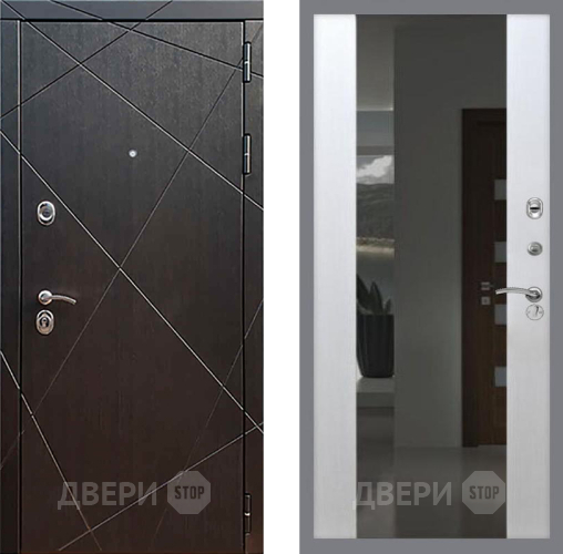 Входная металлическая Дверь Рекс (REX) 13 Венге СБ-16 Зеркало Белый ясень в Жуковский