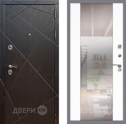 Входная металлическая Дверь Рекс (REX) 13 Венге СБ-16 Зеркало Силк Сноу в Жуковский