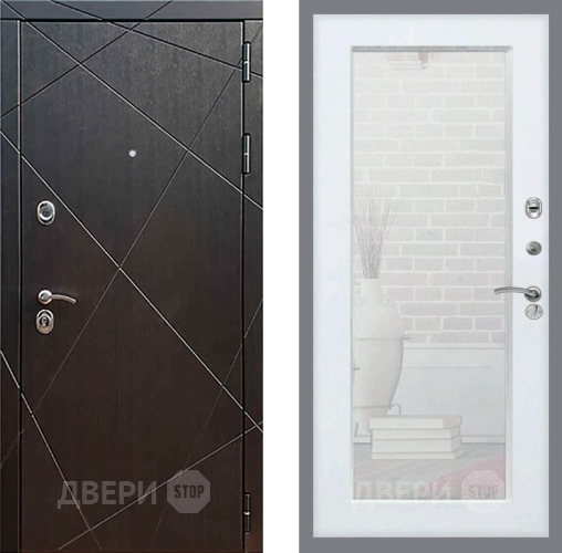 Входная металлическая Дверь Рекс (REX) 13 Венге Зеркало Пастораль Белый ясень в Жуковский