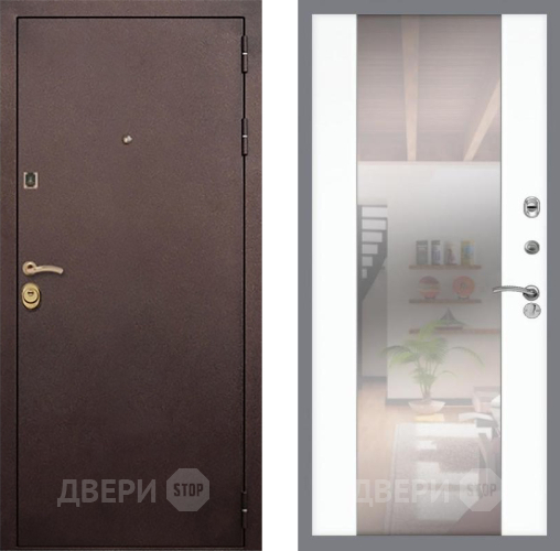Входная металлическая Дверь Рекс (REX) Лайт 3К СБ-16 Зеркало Силк Сноу в Жуковский