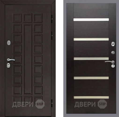 Входная металлическая Дверь Рекс (REX) Сенатор 3К СБ-14 стекло белое венге поперечный в Жуковский