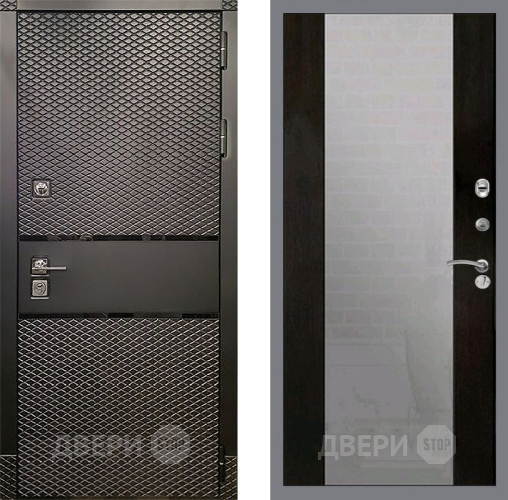 Входная металлическая Дверь Рекс (REX) 15 Черный Кварц СБ-16 Зеркало Венге в Жуковский