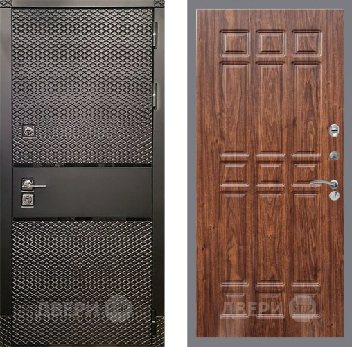Входная металлическая Дверь Рекс (REX) 15 Черный Кварц FL-33 орех тисненый в Жуковский