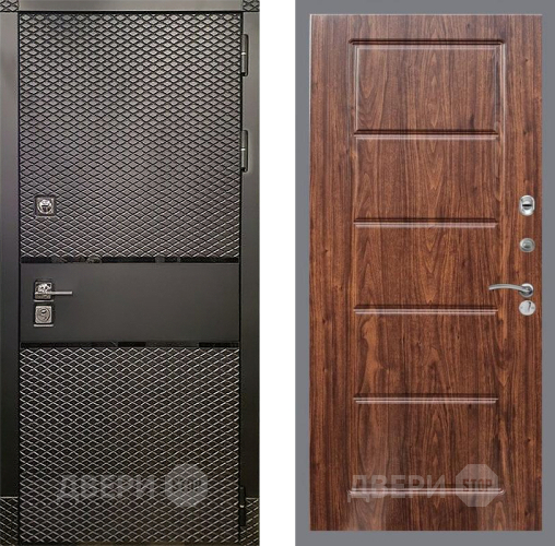Входная металлическая Дверь Рекс (REX) 15 Черный Кварц FL-39 орех тисненый в Жуковский