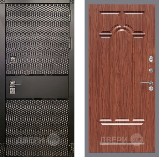 Входная металлическая Дверь Рекс (REX) 15 Черный Кварц FL-58 орех тисненый в Жуковский