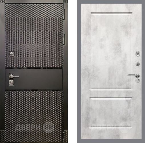 Входная металлическая Дверь Рекс (REX) 15 Черный Кварц FL-117 Бетон светлый в Жуковский