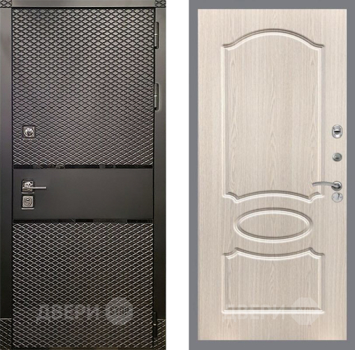 Входная металлическая Дверь Рекс (REX) 15 Черный Кварц FL-128 Беленый дуб в Жуковский