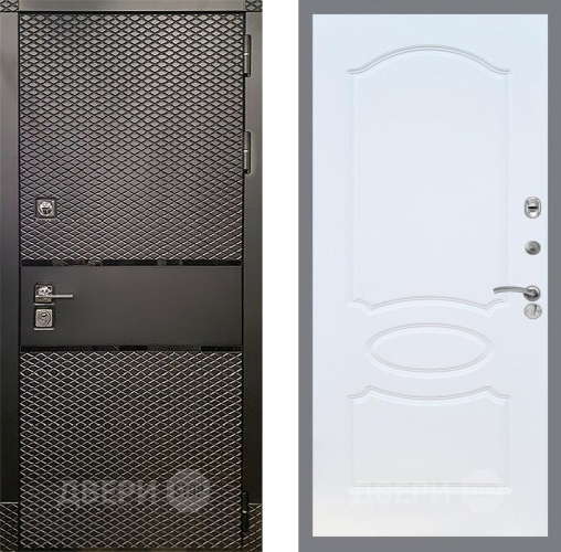 Входная металлическая Дверь Рекс (REX) 15 Черный Кварц FL-128 Белый ясень в Жуковский