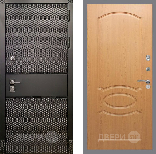 Входная металлическая Дверь Рекс (REX) 15 Черный Кварц FL-128 Дуб в Жуковский
