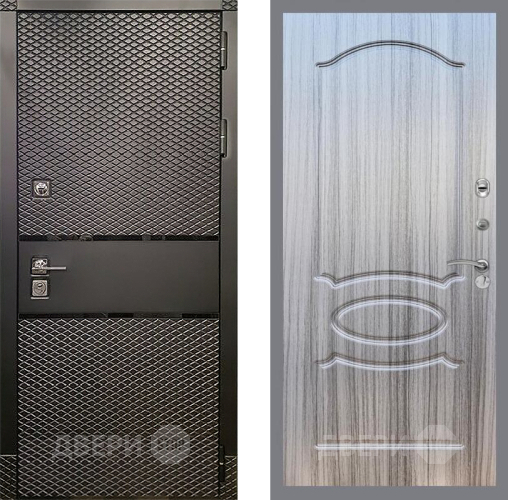 Входная металлическая Дверь Рекс (REX) 15 Черный Кварц FL-128 Сандал грей в Жуковский