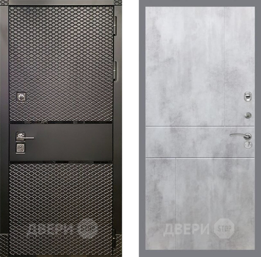 Входная металлическая Дверь Рекс (REX) 15 Черный Кварц FL-290 Бетон светлый в Жуковский