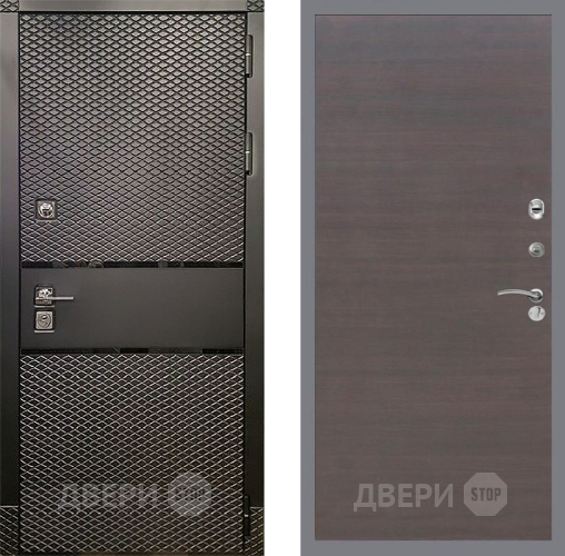 Входная металлическая Дверь Рекс (REX) 15 Черный Кварц GL венге поперечный в Жуковский