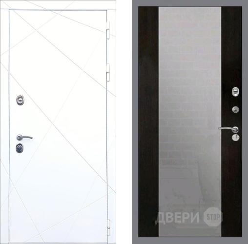 Входная металлическая Дверь Рекс (REX) 13 Силк Сноу СБ-16 Зеркало Венге в Жуковский
