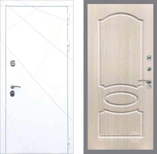 Входная металлическая Дверь Рекс (REX) 13 Силк Сноу FL-128 Беленый дуб в Жуковский