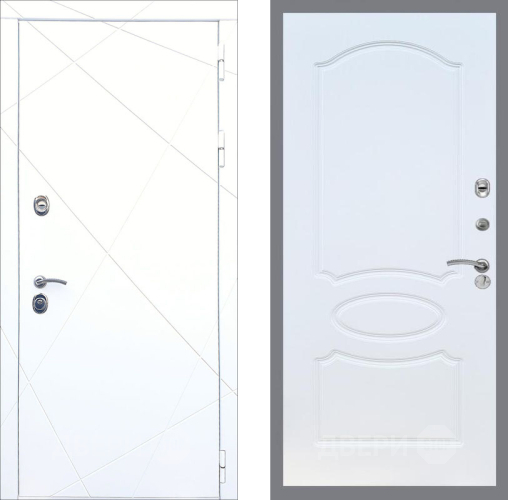 Входная металлическая Дверь Рекс (REX) 13 Силк Сноу FL-128 Белый ясень в Жуковский