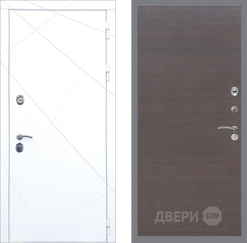 Входная металлическая Дверь Рекс (REX) 13 Силк Сноу GL венге поперечный в Жуковский