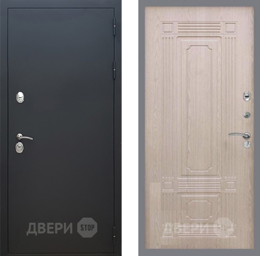 Входная металлическая Дверь Рекс (REX) 5 Черный Муар FL-2 Беленый дуб в Жуковский