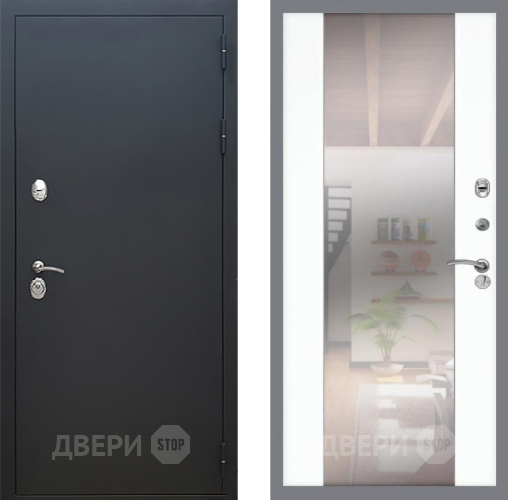 Дверь Рекс (REX) 5 Черный Муар СБ-16 Зеркало Силк Сноу в Жуковский