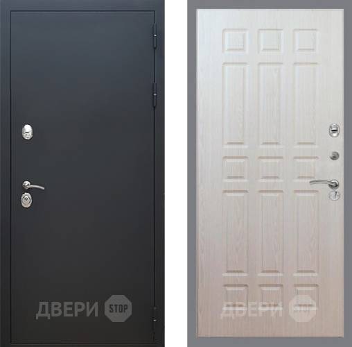 Входная металлическая Дверь Рекс (REX) 5 Черный Муар FL-33 Беленый дуб в Жуковский
