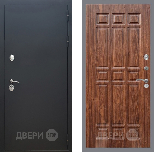 Входная металлическая Дверь Рекс (REX) 5 Черный Муар FL-33 орех тисненый в Жуковский