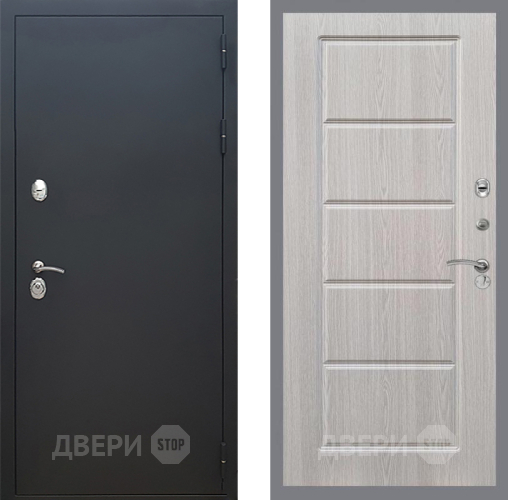 Входная металлическая Дверь Рекс (REX) 5 Черный Муар FL-39 Беленый дуб в Жуковский