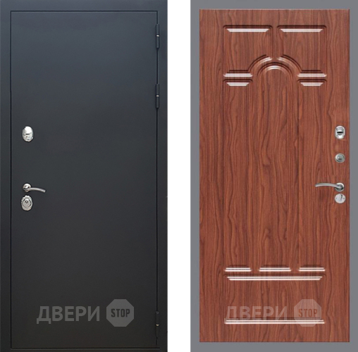 Входная металлическая Дверь Рекс (REX) 5 Черный Муар FL-58 орех тисненый в Жуковский