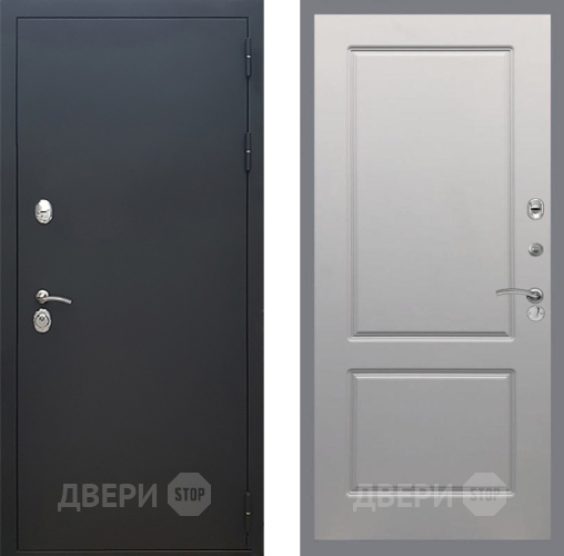 Входная металлическая Дверь Рекс (REX) 5 Черный Муар FL-117 Грей софт в Жуковский