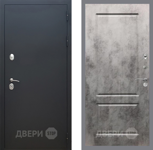 Входная металлическая Дверь Рекс (REX) 5 Черный Муар FL-117 Бетон темный в Жуковский