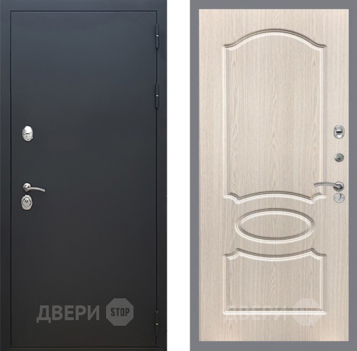 Входная металлическая Дверь Рекс (REX) 5 Черный Муар FL-128 Беленый дуб в Жуковский