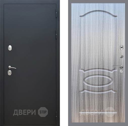 Входная металлическая Дверь Рекс (REX) 5 Черный Муар FL-128 Сандал грей в Жуковский