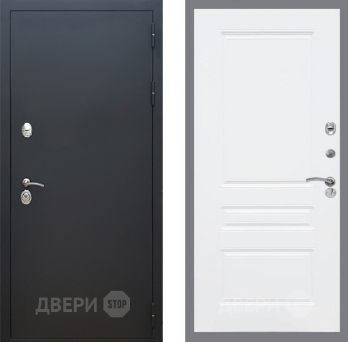 Входная металлическая Дверь Рекс (REX) 5 Черный Муар FL-243 Силк Сноу в Жуковский