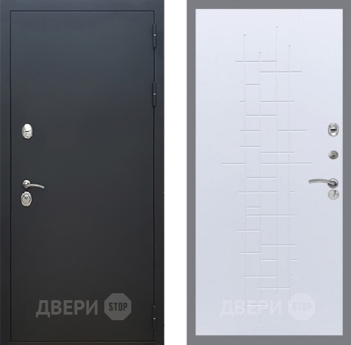 Входная металлическая Дверь Рекс (REX) 5 Черный Муар FL-289 Белый ясень в Жуковский