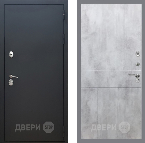 Входная металлическая Дверь Рекс (REX) 5 Черный Муар FL-290 Бетон светлый в Жуковский