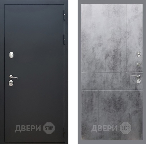 Входная металлическая Дверь Рекс (REX) 5 Черный Муар FL-290 Бетон темный в Жуковский