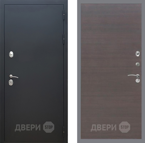 Входная металлическая Дверь Рекс (REX) 5 Черный Муар GL венге поперечный в Жуковский