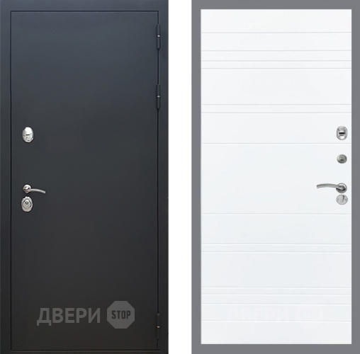 Входная металлическая Дверь Рекс (REX) 5 Черный Муар Line Силк Сноу в Жуковский