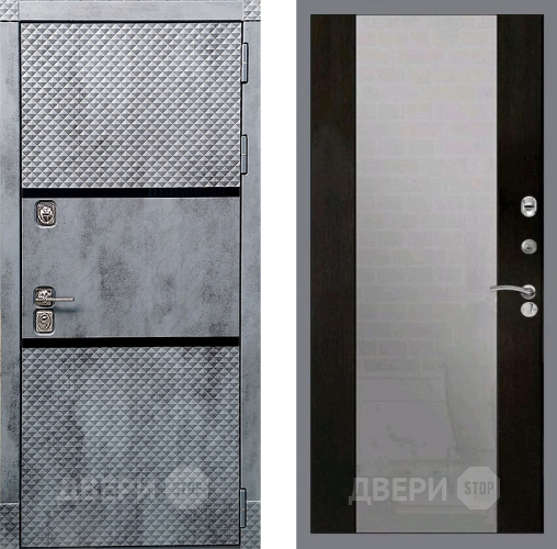 Входная металлическая Дверь Рекс (REX) 15 Бетон Темный СБ-16 Зеркало Венге в Жуковский