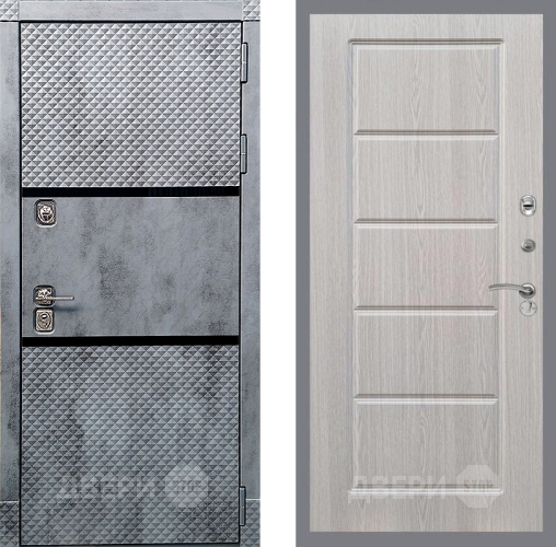 Входная металлическая Дверь Рекс (REX) 15 Бетон Темный FL-39 Беленый дуб в Жуковский