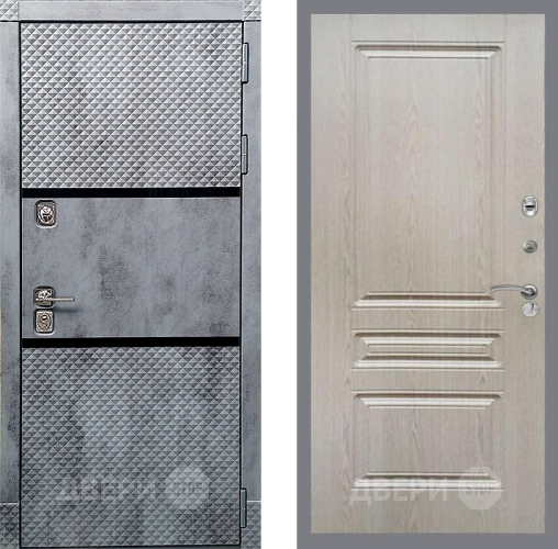 Входная металлическая Дверь Рекс (REX) 15 Бетон Темный FL-243 Беленый дуб в Жуковский