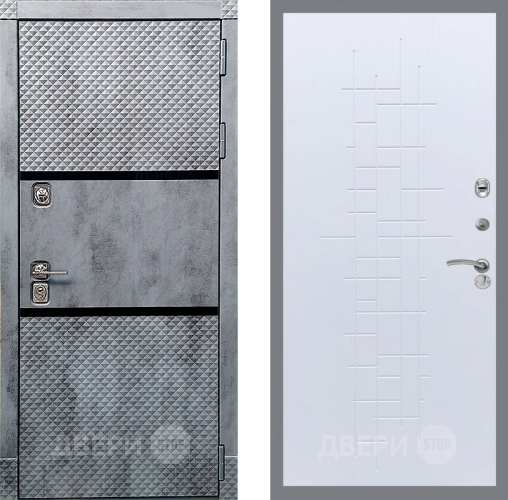 Входная металлическая Дверь Рекс (REX) 15 Бетон Темный FL-289 Белый ясень в Жуковский