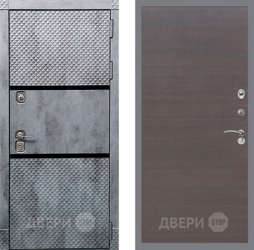 Входная металлическая Дверь Рекс (REX) 15 Бетон Темный GL венге поперечный в Жуковский