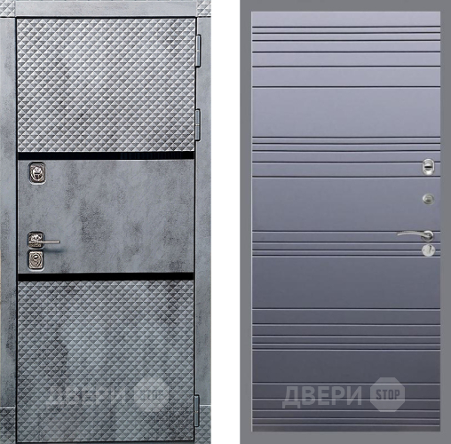 Входная металлическая Дверь Рекс (REX) 15 Бетон Темный Line Силк титан в Жуковский