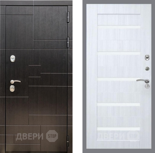 Входная металлическая Дверь Рекс (REX) 20 СБ-14 стекло белое Сандал белый в Жуковский