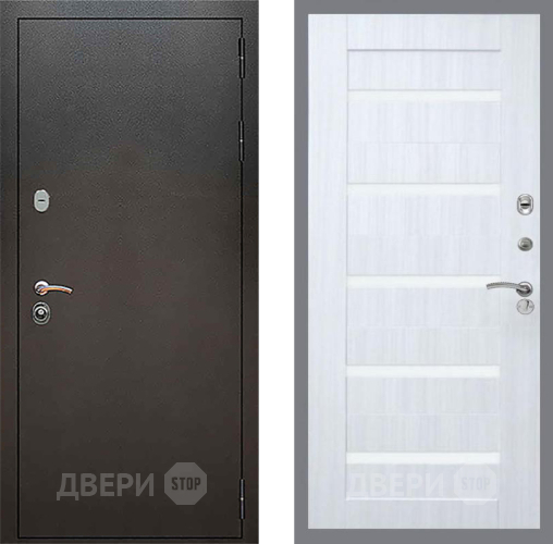 Входная металлическая Дверь Рекс (REX) 5 Серебро Антик СБ-14 стекло белое Сандал белый в Жуковский