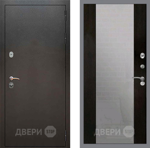 Входная металлическая Дверь Рекс (REX) 5 Серебро Антик СБ-16 Зеркало Венге в Жуковский