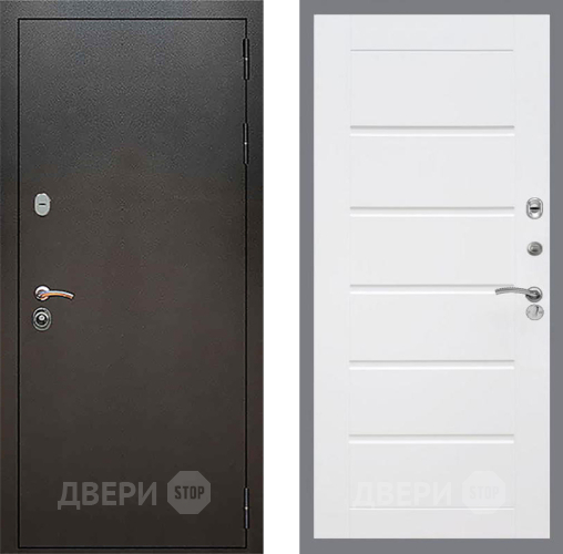 Входная металлическая Дверь Рекс (REX) 5 Серебро Антик Сити Белый ясень в Жуковский