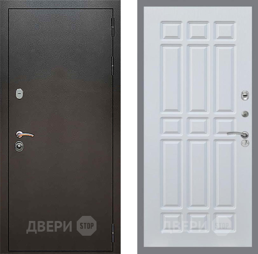 Входная металлическая Дверь Рекс (REX) 5 Серебро Антик FL-33 Белый ясень в Жуковский