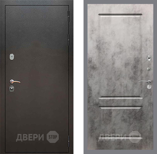 Входная металлическая Дверь Рекс (REX) 5 Серебро Антик FL-117 Бетон темный в Жуковский