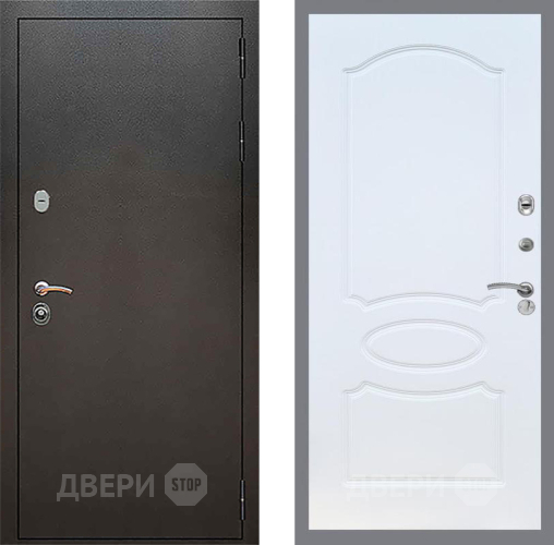 Входная металлическая Дверь Рекс (REX) 5 Серебро Антик FL-128 Белый ясень в Жуковский